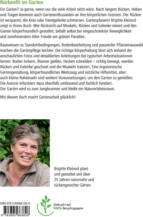 Produktbild Rückenfreundlich gärtnern (Deutsch, Brigitte Kleinod, 2018)