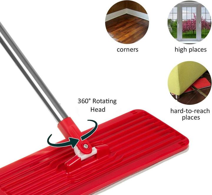 Immagine prodotto Greenblue Scopa piatta + secchio + asta telescopica + 2 tappetini in microfibra 5,7 L per la pulizia dei (3 pz.)