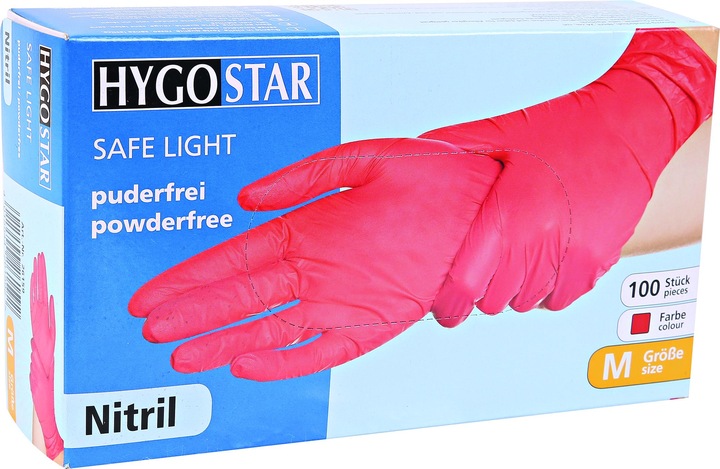 Actual product image Hygostar Nitrile Gloves SL Red M (M)