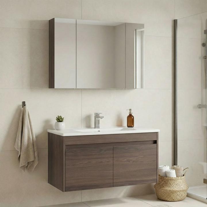 Produktbild Homitis Side 100 v3 Bathroom Cabinet With Sink & Mirror Set (2 Pieces)