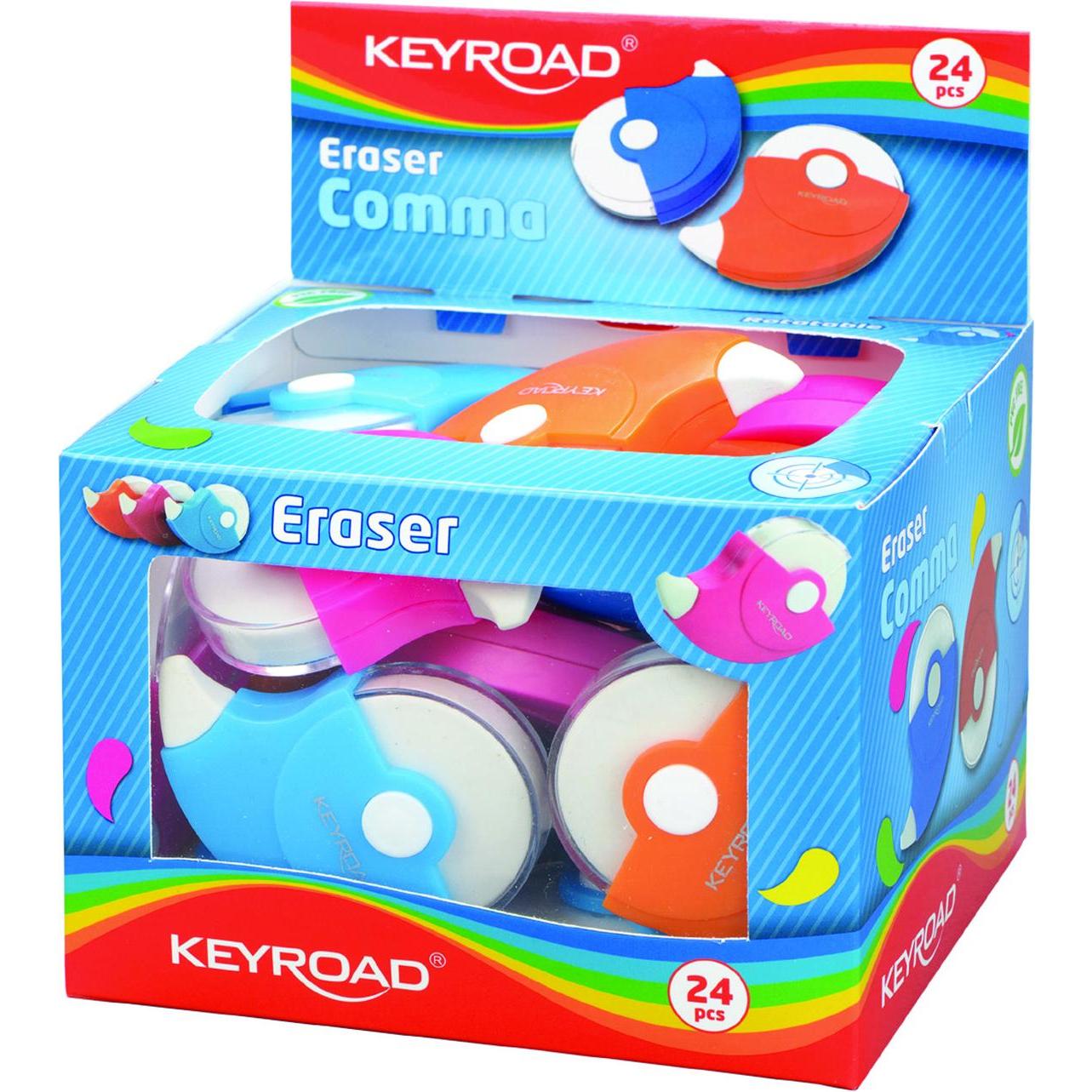 Keyroad, Strumenti Di Correzione, Gomma Universale Comma, Confezionata In Espositore, Mix Di Colori