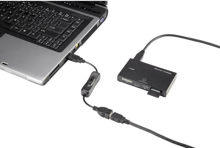 Actual product image Renkforce USB-Anschlusskabel A/Lightning mit Ein-/Aus-Schalter 0.3 m (0.30 m, USB 2.0, 2.50 W)