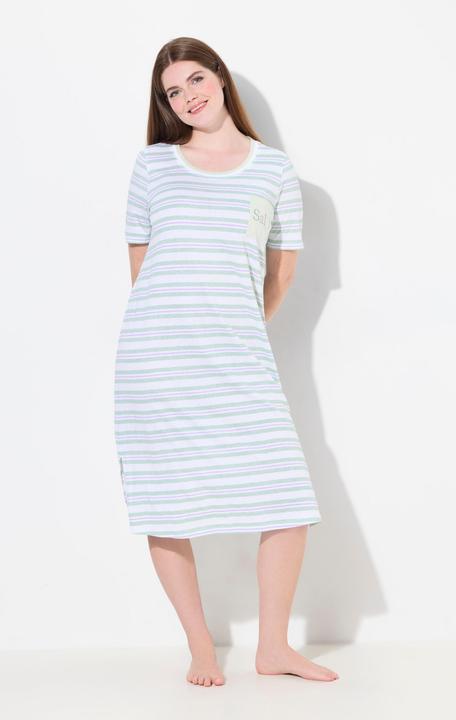 Actual product image Ulla Popken Striped Patch Pocket Short Sleeve Nightgown (42, 44)