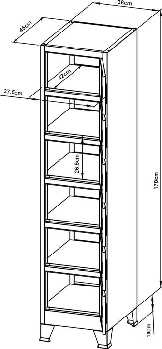 Actual product image En.Casa Joroinen (180 x 38 x 45 cm)