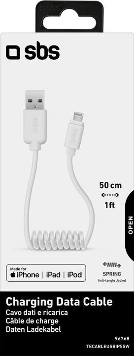 Image du produit SBS Câble de données USB 2.0 - Apple Lightning (0.50 m, USB 2.0)