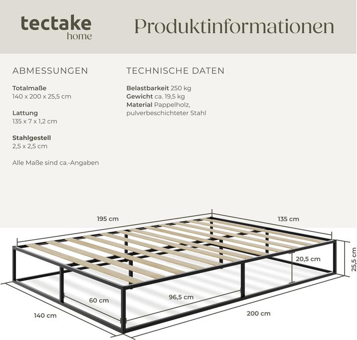 Image du produit tectake Kyoto (200 x 140 cm)