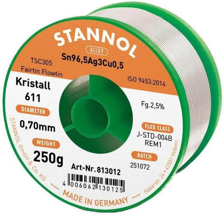 Immagine prodotto Stannol Filo per saldatura 611 2,5% Ø 0,7 (Saldatura)