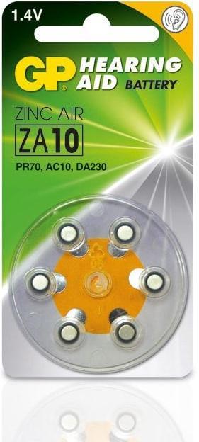 Actual product image GP Batteries GP button cell ZA10, 1.4V, 6 pcs. (6 pcs., PR70, 90 mAh)