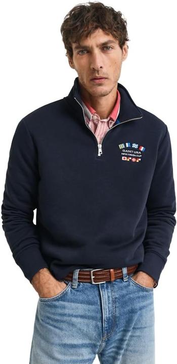 Produktbild GANT Graphic Sweatshirt met halve rits voor heren, evening blue, S (S)