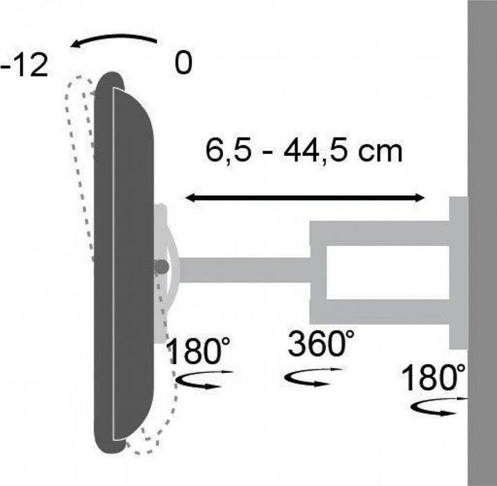 Actual product image Techly Tiltable Wall Bracket (Wall, 37", 25 kg)