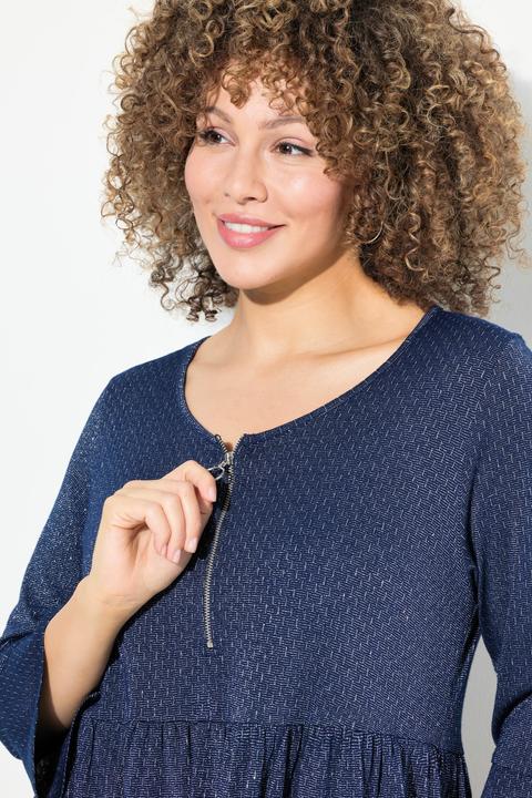 Produktbild Ulla Popken Jersey-Midikleid, Glitter, A-Linie, Rundhals, 3/4-Arm (50, 52)