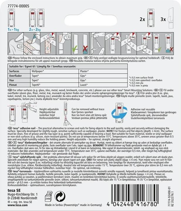 Produktbild tesa 77774 MOUNTING SYSTEM. 2X1KG