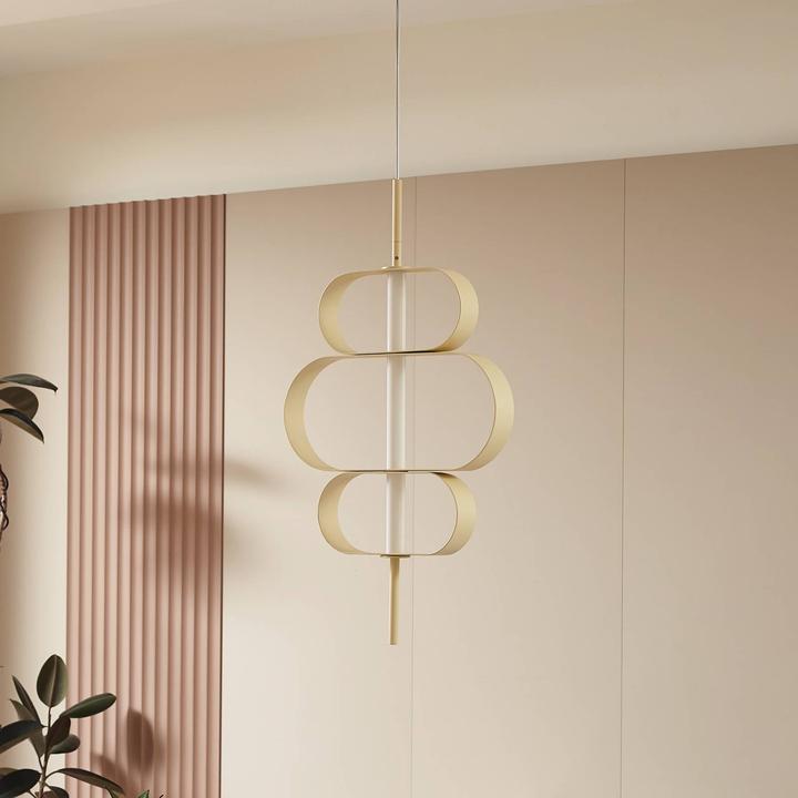 Produktbild Lucande LED-Hängeleuchte Audrina, beige, Metall, dimmbar (1100 lm)