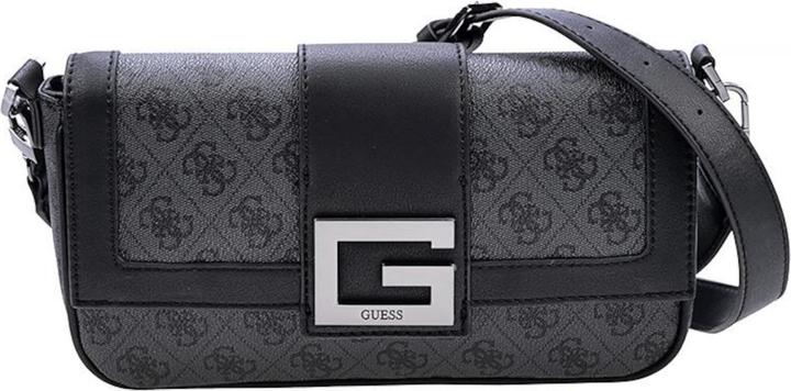 Actual product image Guess Brightside, Polyurethane, Textile Bag, 4G Logo, Coal, For Women