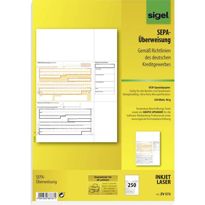 Image du produit Sigel Transfert PC A4 (250 x)