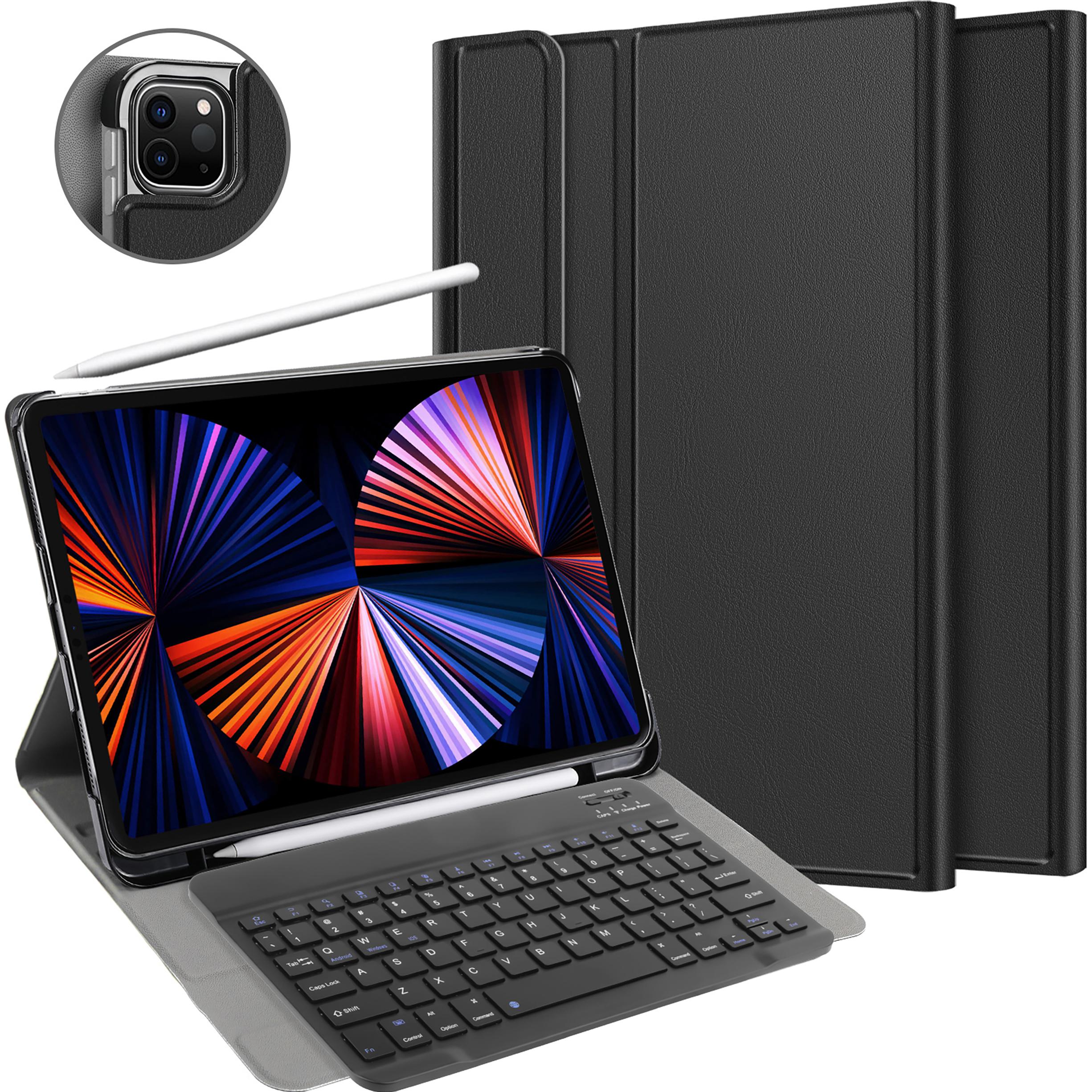 Cazy iPad Pro 12.9 2020 Hoes - QWERTY Bluetooth Keyboard Cover - Zwart (Eng. Int.), Tablet Tastatur, Schwarz