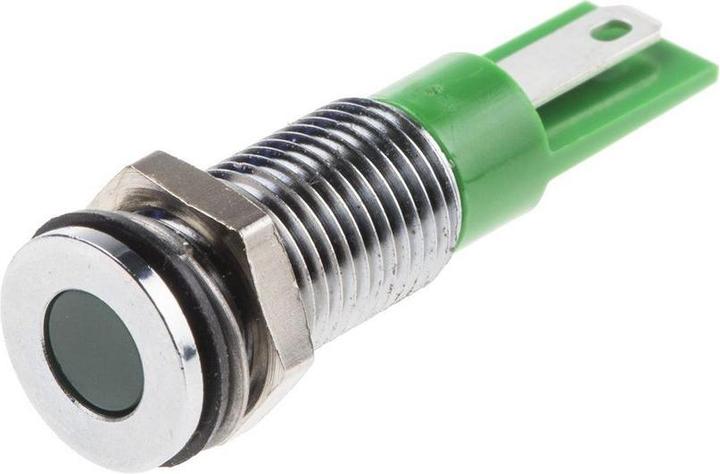 Produktbild RS PRO 8mm flush long bezel LED, green 24Vdc