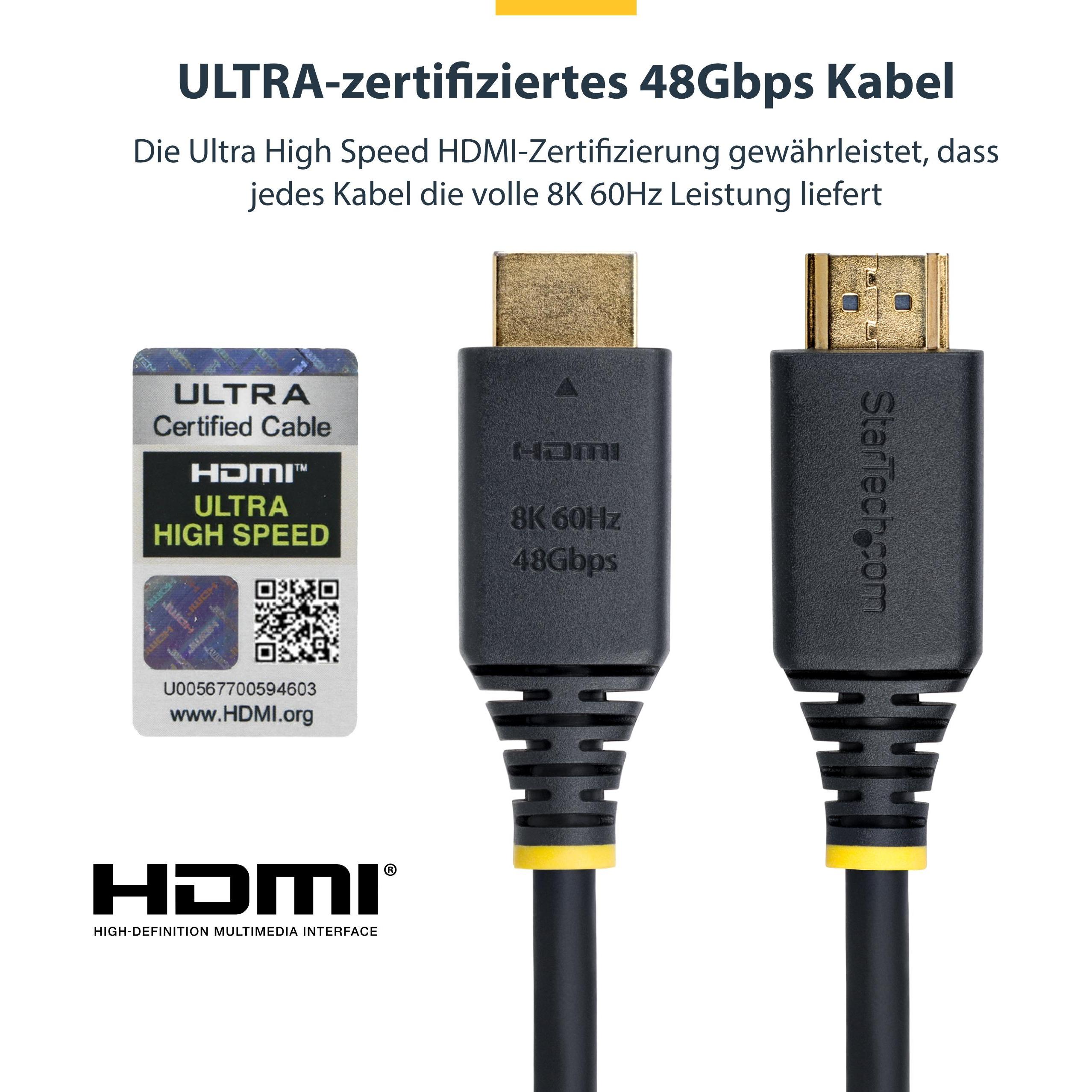 StarTech 3m (10ft) HDMI 2.1 Cable, 8K, Certified (3 m), Cavo video