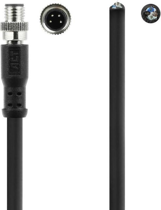 Actual product image ACT Industrial 5.00 metres Sensor cable M8A 4-pin female to open end, Ultraflex Xtreme TPE cable, shield
