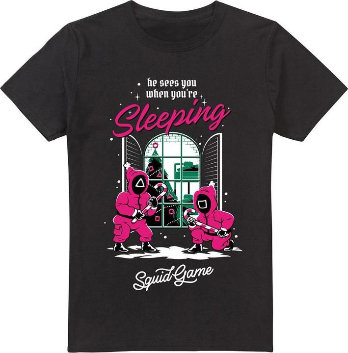 Actual product image Squid Game Mens He Sees You When You're Sleeping T-Shirt (3XL)