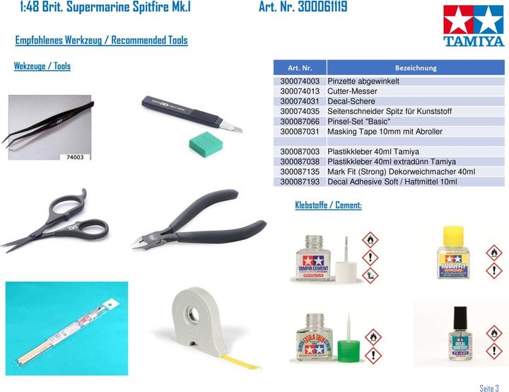 Image du produit Tamiya 1/48 Supermarine Spitfire Mk I