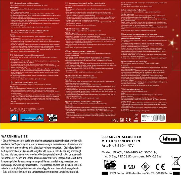 Actual product image Idena LED Advent Candlestick red 7 candle lights (7x)