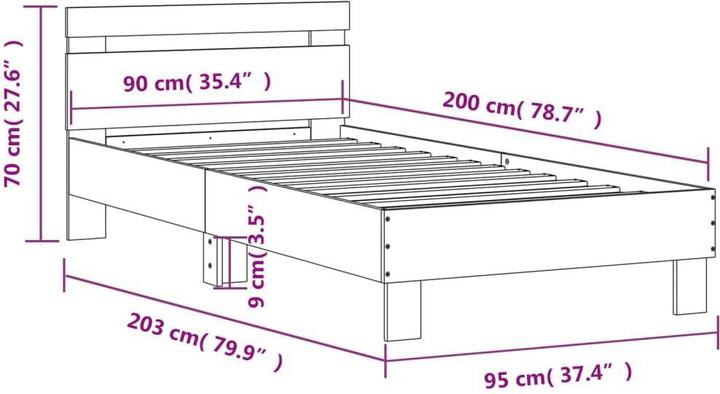 Image du produit vidaXL Bettgestell (90 x 200 cm)