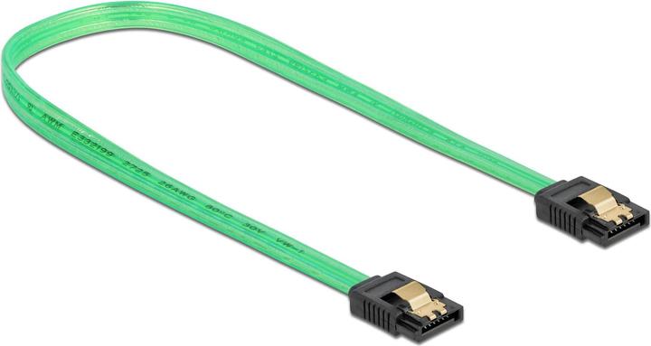 Actual product image Delock SATA cable UV light effect green 0.7 m