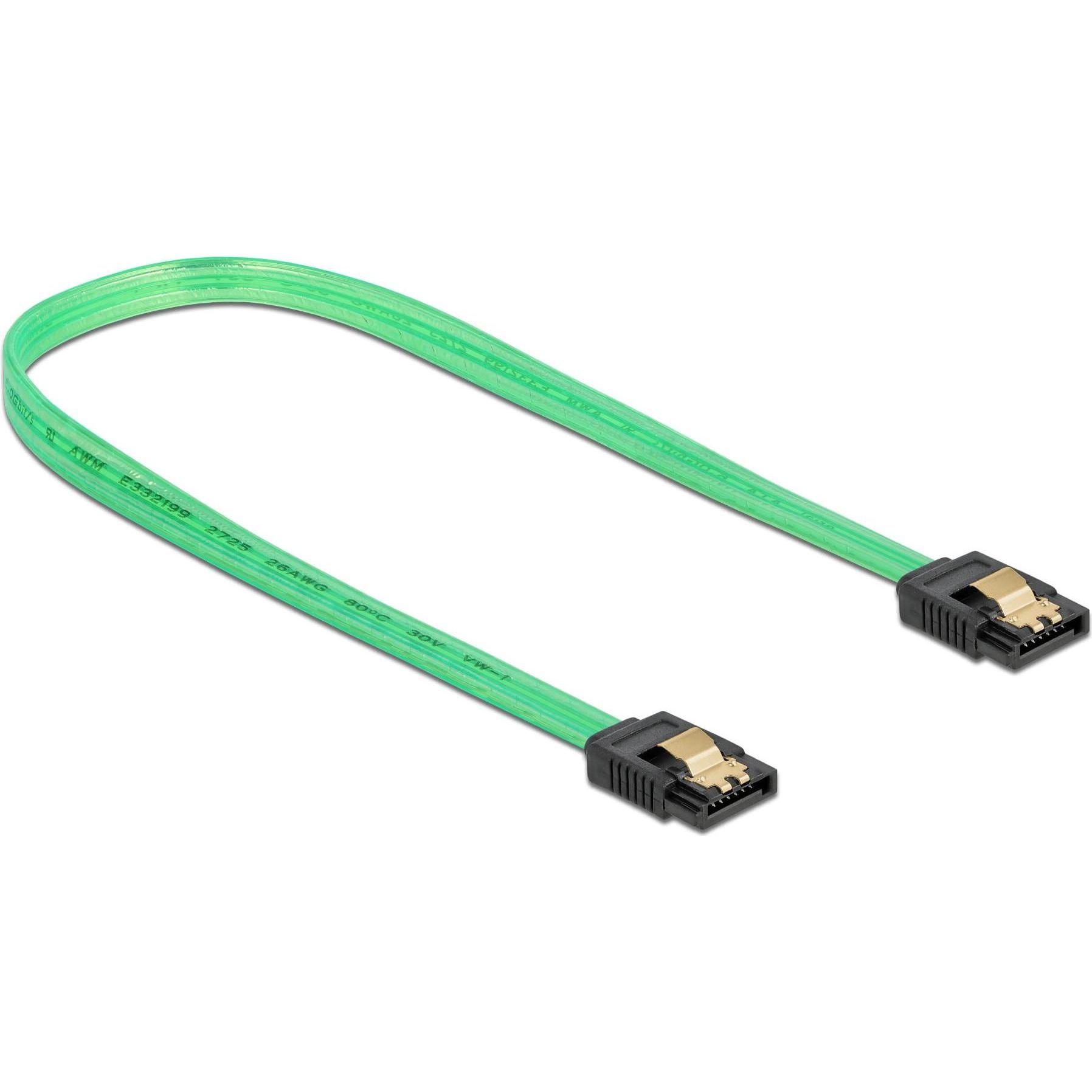 Thumbnail - Delock SATA-Kabel UV Leuchteffekt grün 0.7 m, Interne Kabel (PC)