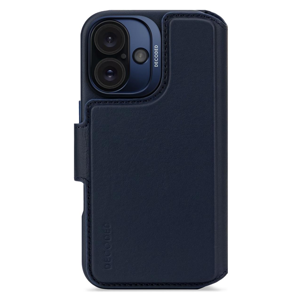Decoded Leather Detachable Wallet MagSafe Case With Wallet For IPhone 16 - Blue (Apple IPhone 16), Smartphone Hülle, Blau