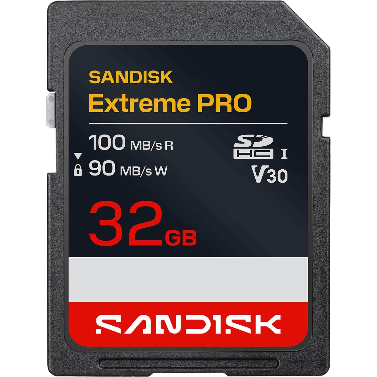 SANDISK Extreme Pro SDHC 32GB (32 GB, SDHC, U3, UHS-I), Scheda di memoria, Nero