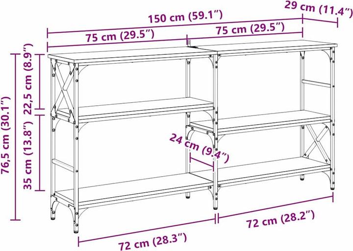 Produktbild vidaXL Konsolentisch (29 x 150 x 76.50 cm)