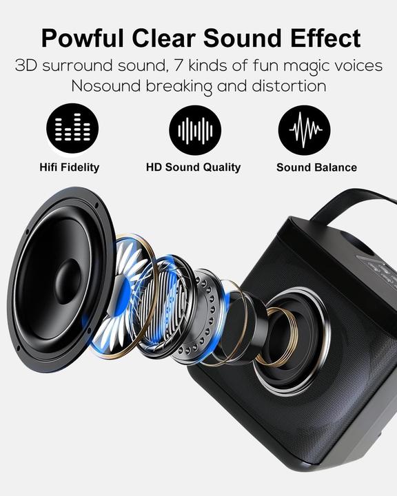 Actual product image Mumuwind Karaoke-Maschine mit 2 drahtlosen Mikrofonen (1x 10 W)