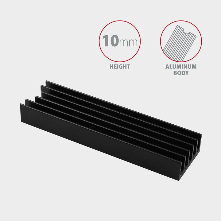 Produktbild Axagon CLR-M2L10 passiver M.2-SSD-Kühlkörper - 2280, 10 mm Höhe, Aluminium