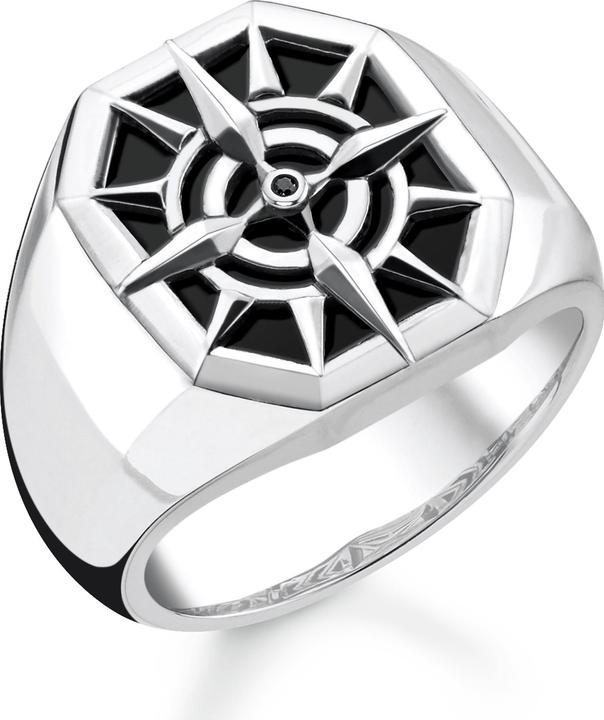 Produktbild Thomas Sabo Ring Kompass schwarz (66, 925 Silber)