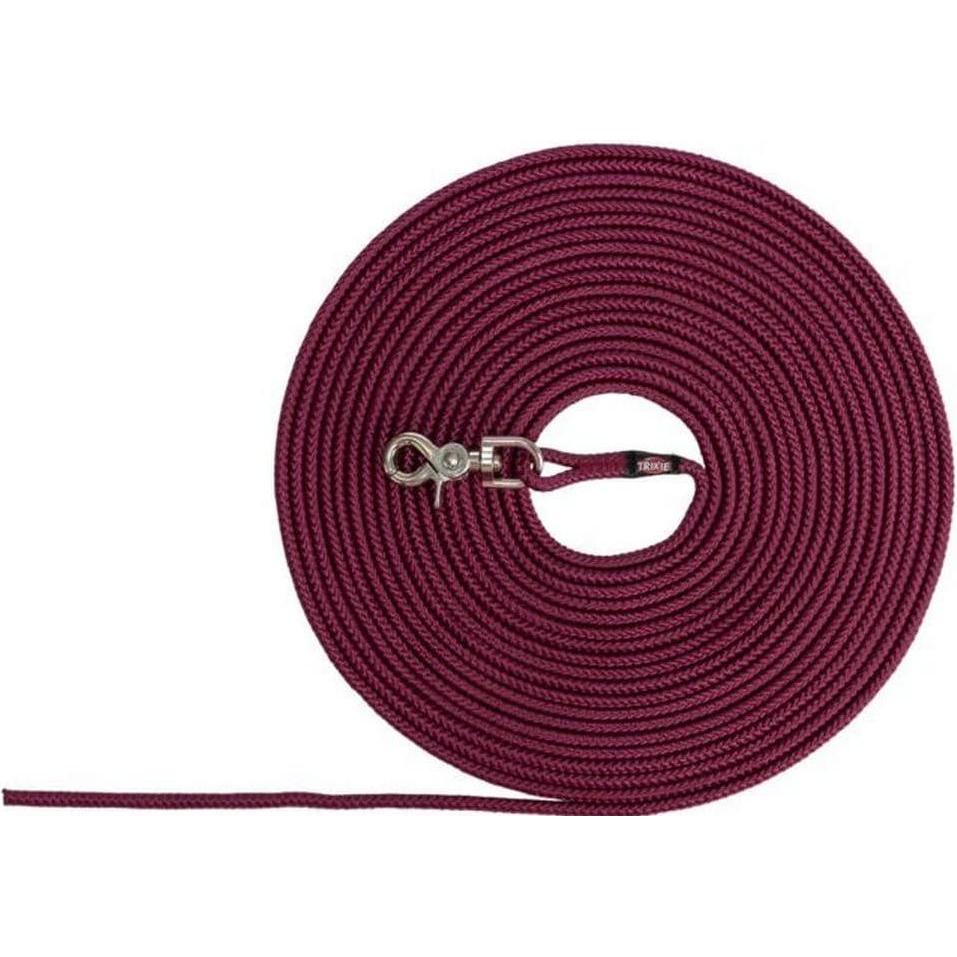 Trixie Schleppleine Trigger-Snap-Hook S-M, 5 m, Bordeaux (Hund, Allgemein), Halsband + Leine