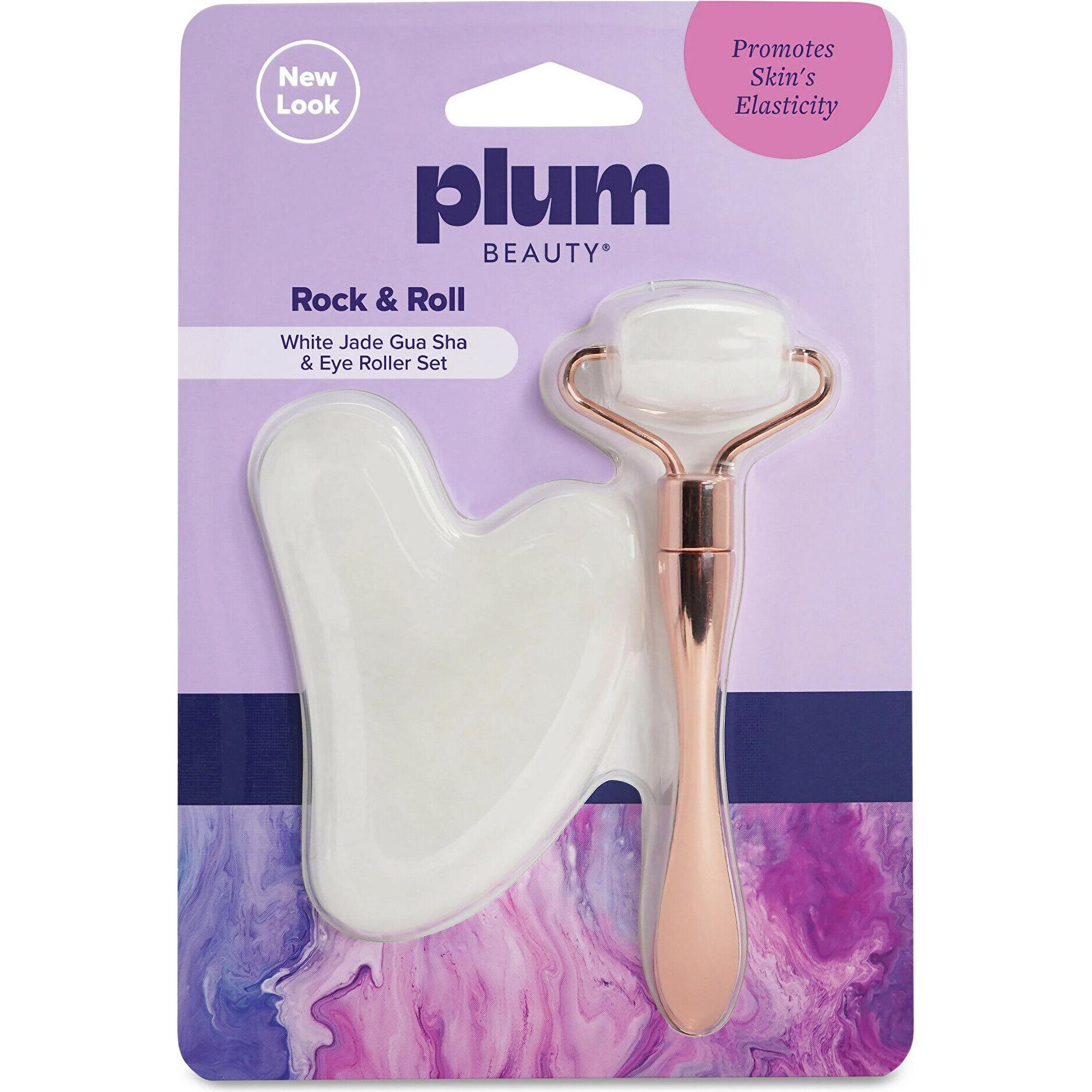 Plum Beauty, Dispositivo per la cura del viso, Set aus Massageroller und Gua Sha Rock & Roll
