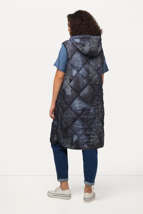 Produktbild Ulla Popken Long-Steppweste, seitliche Zipper, Stehkragen, ärmellos (46, 48)