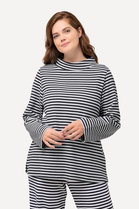 Produktbild Ulla Popken Sweatshirt, Strukturringel, Stehkragen, Langarm (46, 48)