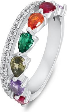 Produktbild Brilio Silver - Silver ring with colored zircons RI127W - Circuit: 50 mm (50)