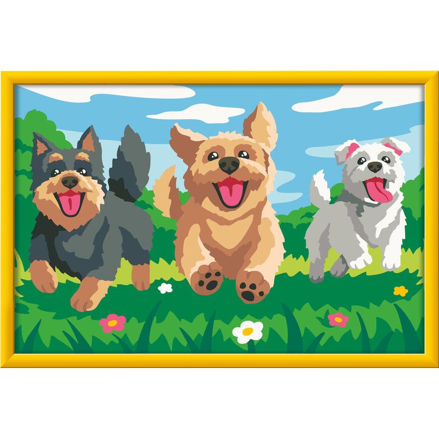 Ravensburger CreArt, Malen nach Zahlen Kinder - Pfotenfreunde