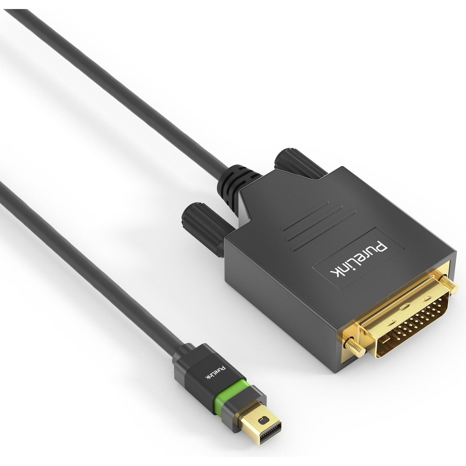 Purelink Kabel ULS Zert. 2K High Speed Mini-DisplayPort - DVI-D, 2 m (2 m, DisplayPort, DVI), Video Kabel