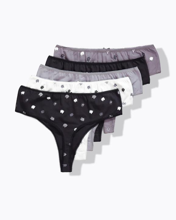Produktbild Ulla Popken Strings, 5er-Pack, Millefleur/einfarbig (54)