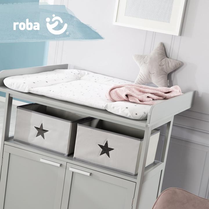 Produktbild Roba Wickelauflage soft Sternenzauber grau (75 x 85 cm)