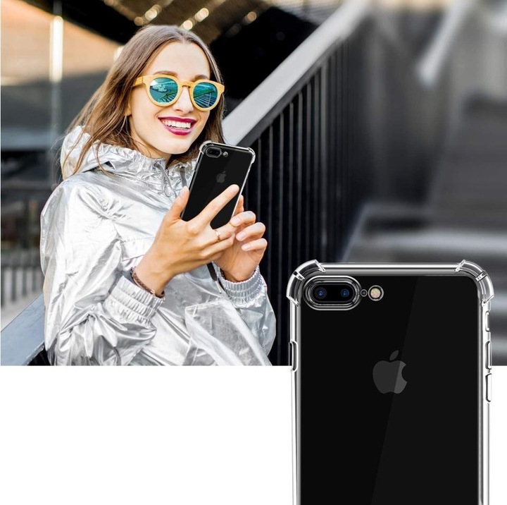 Actual product image Screenguard Apple iPhone 7 Plus Case Crystal Soft Airbag Bumper (Apple iPhone 7 Plus)