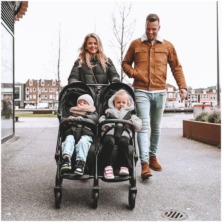 Productafbeelding Deryan Luxury XP Twin Buggy XL - Doppelbuggy - Duobuggy - Kompakt leicht - schwarz