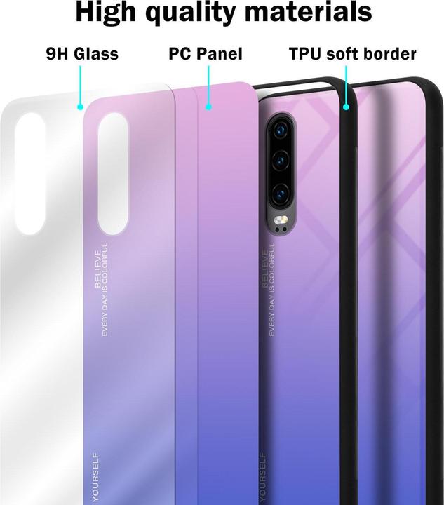 Produktbild Cadorabo TPU 2 Farben Glas Cover (Huawei P30)