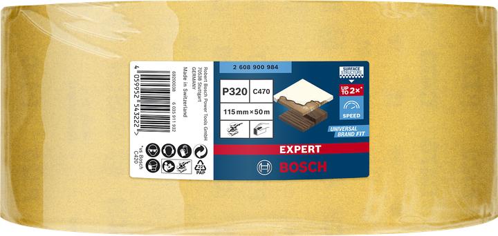 Produktbild Bosch Professional Zubehör EXPERT C470 Schleifpapierrolle zum Handschleifen, 115 mm x 50 m, G 320 (320)