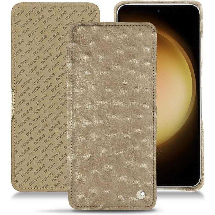 Noreve Lederschutzhülle horizontal (Samsung Galaxy S23+), Smartphone Hülle, Beige