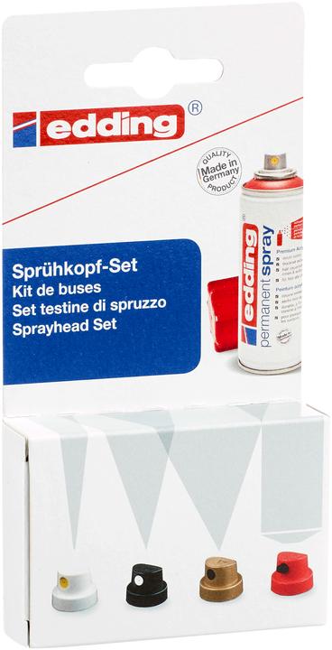 Edding Spraykopfset (Schwarz, Rot, Red, White, Gold, Weiss, Black)
